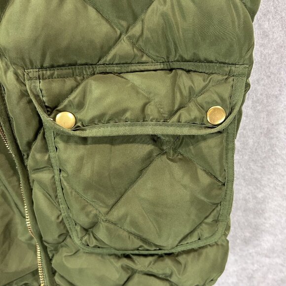 Woolrich Womens Quilted Down Puffer Vest Olive Green M Gorp Core Hiking Outdoor - Picture 8 of 11